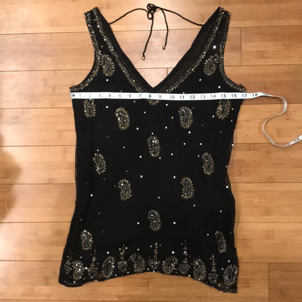 Free People style Sheer Sequins Embroidery Tunic - Picture 4 of 6